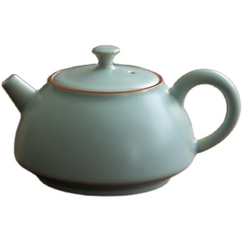 德化陶瓷高端天青汝窑茶壶泡茶家用 单壶 套装泡茶茶具中式大容量