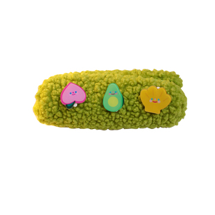 韩版纯色羊羔毛笔袋女ins日系简约初中生毛绒文具盒创意个性搞怪