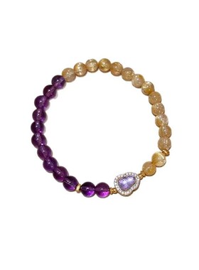 oein轻奢金发晶紫水晶手串女葫芦手链新款高级感串珠手饰纯银