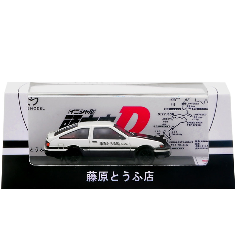 TIME1:64头文字D AE86 藤原豆腐店场景 仿真合金汽车模型停车场