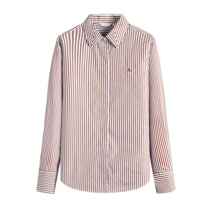 Navigare意大利小帆船纯棉条纹衬衫女春季新款薄款通勤长袖衬衣
