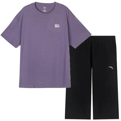 安踏七分裤运动套装女士休闲套装