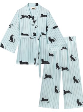 tbh野兽派星光缎家居服晨袍套装