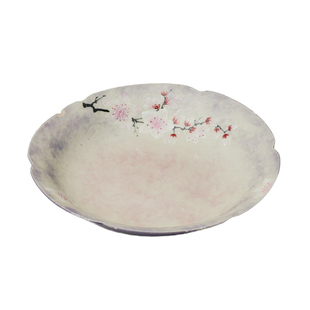 束刻 粉彩手绘梅花陶瓷壶承高颜值干泡盘陶瓷壶托茶托小茶台茶盘