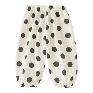 宝宝裤子2025秋季新款婴幼儿休闲裤小月龄波点裤女婴长裤春秋装潮