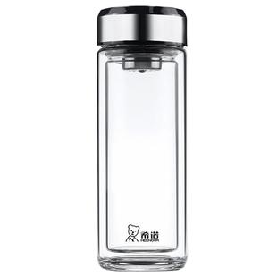 希诺双层玻璃杯男女高档水杯定制刻字logo高级感隔热印字泡茶杯子