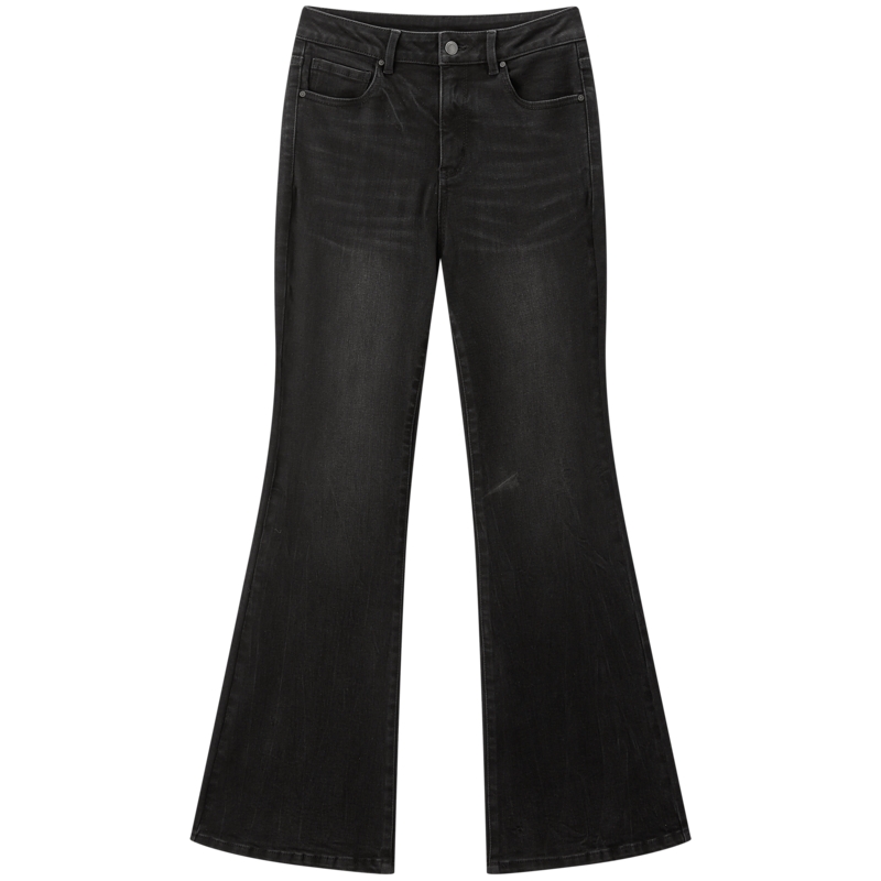 商场同款瘦瘦裤 太平鸟25冬新款发热高腰微喇马蹄牛仔裤A1HAF4296