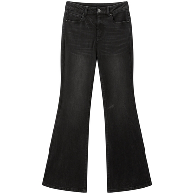 商场同款瘦瘦裤 太平鸟25冬新款发热高腰微喇马蹄牛仔裤A1HAF4296