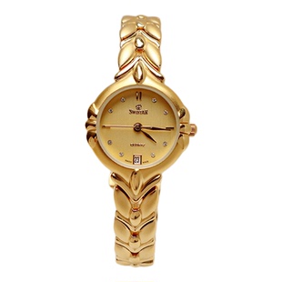 BABILA新款复古小众圆形高级沙金18K手链女士百搭小金表女生礼物