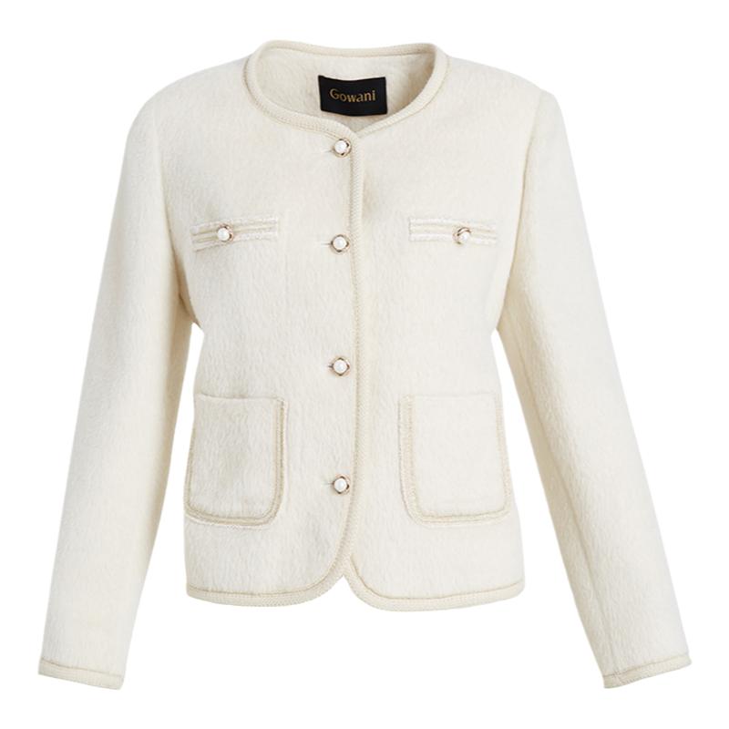 乔万尼重磅羊驼毛小香风外套名媛气质精致感精致优雅设计EF4B132