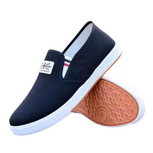 2024夏季新款老北京牛筋底布鞋一脚蹬透气防滑软底耐磨休闲帆布鞋