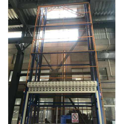 升降货梯钢丝网 仓库电动液压提货机 导轨式货物运输固定升降平台