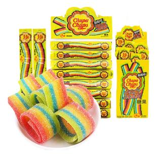 阿尔卑斯珍宝珠酸条软糖彩虹酸砂橡皮糖儿童零食水果婚喜糖棒棒糖