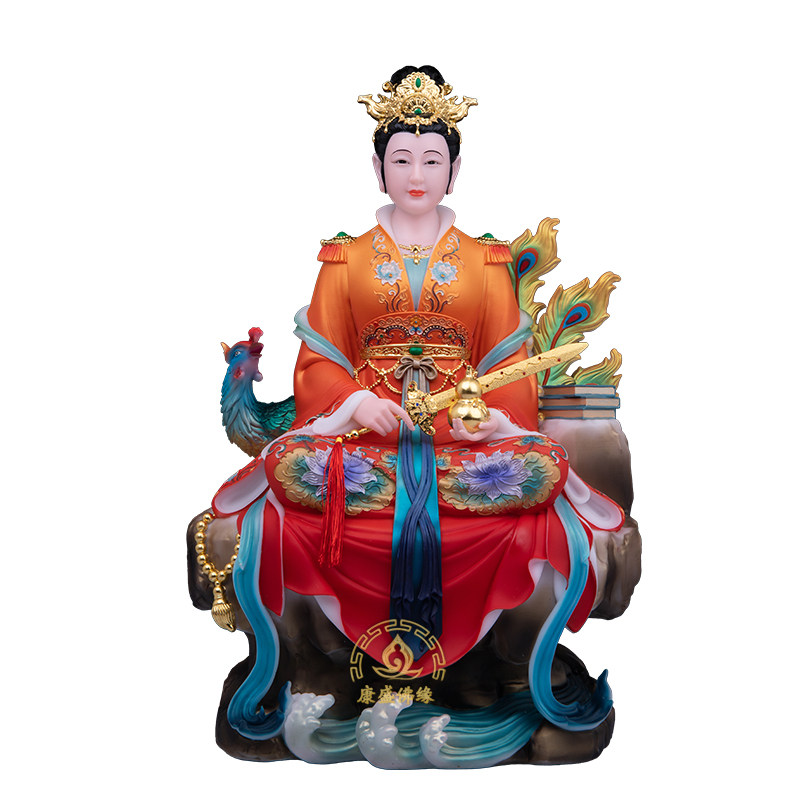 心照帝一汉白玉九天玄女娘娘神像