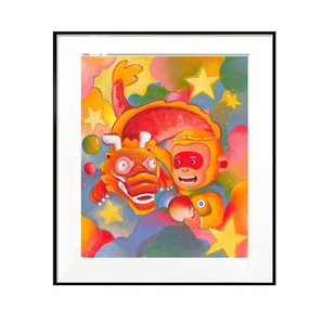 构得×陈建周版画龙年限量签名艺术画原创客厅潮流版画神龙来了