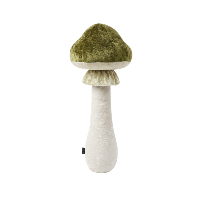 可爱中古风蘑菇长条毛绒抱枕