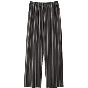 思莉太太男士睡裤纯棉长裤2025新款复古条纹单件可外穿居家裤子