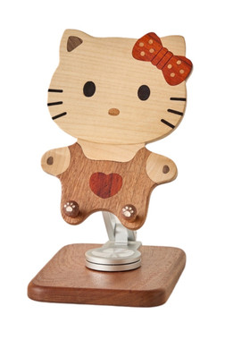Kitty猫木质通用手机平板支架新款卡通可爱女生礼物旋转伸缩支架
