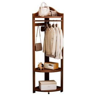 实木转角衣帽架落地卧室挂衣架家用衣服架子床头床尾拐角置物架