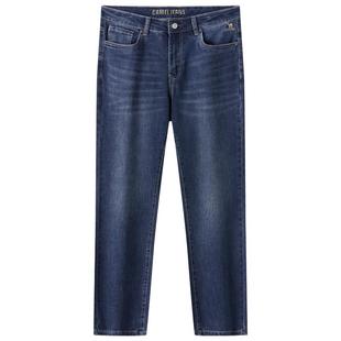 骆驼男装直筒牛仔裤男宽松春夏新款修身弹力休闲阔腿裤子美式高街