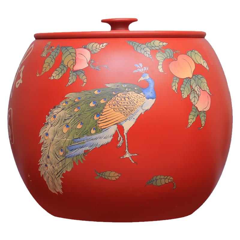 建水紫陶复烧红22饼缸散茶5斤半