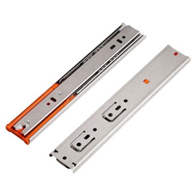 侧装304不锈钢抽屉滑道三节轨缓冲轨道导轨加厚键盘滚珠滑轨滑槽