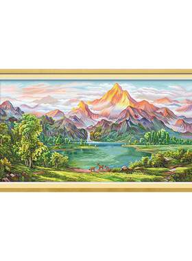 ks十字绣绿水金山新款大画