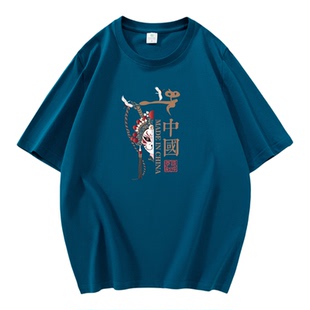 夏季男士t恤短袖纯棉汗衫男款半袖宽松胖子大码男装上衣服中国风