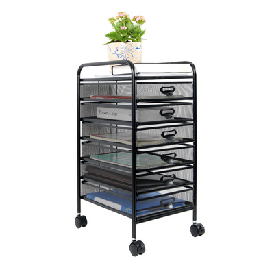 金属推车文件收纳框带轮可移动