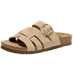 森达勃肯鞋厚底一字拖女鞋26夏新款外穿拖鞋海边度假沙滩凉拖鞋