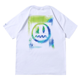 清仓福利BEASTER小恶魔鬼脸撞色喷漆情侣国潮牌嘻哈短袖T恤男宽松