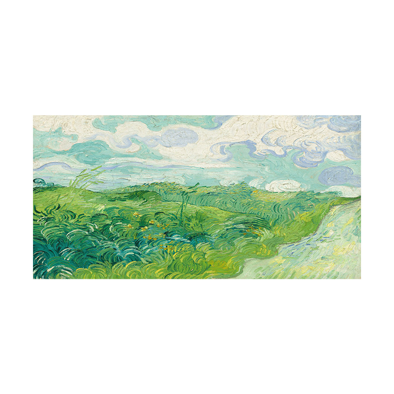 梵高装饰画世界名画绿色麦田油画