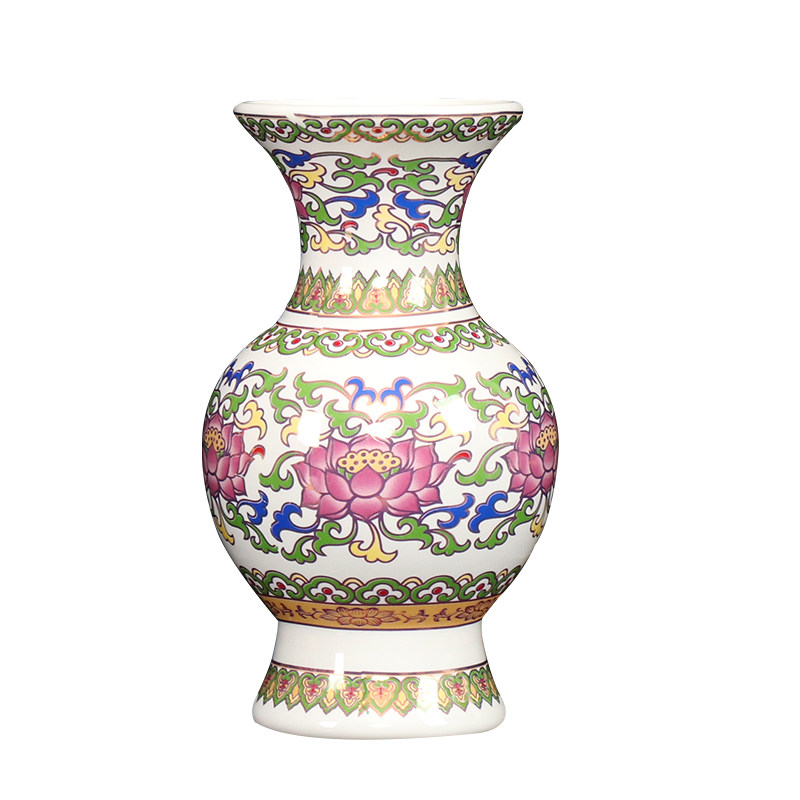 用品白色陶瓷描金莲花净瓶