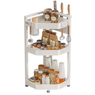 厨房置物架家用台面转角多功能三角架墙角落调料品调味罐收纳架子