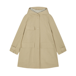 【秋冬上新】JNBY/江南布衣25秋新品风衣宽松A型连帽5P9914110