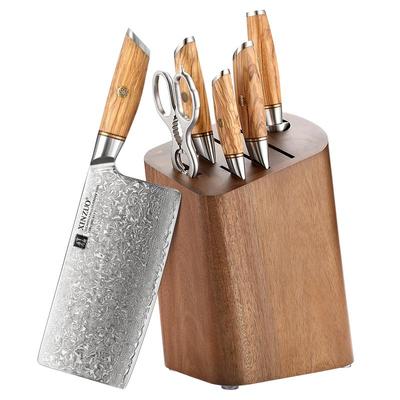 信作大马士革钢菜刀套装中式套刀