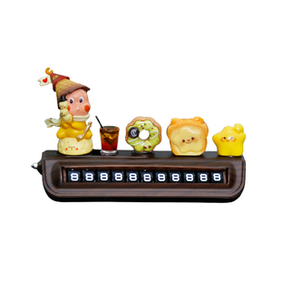 星星人挪车电话牌高级木纹汽车临时停车号码牌移车中控台车载摆件