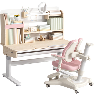 儿童学习桌家用可升降课桌椅写字写作业桌小学生实木书桌椅子套装