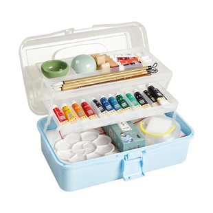 六品堂国画颜料初学者套装12色24色中国画用品工具全套水墨画入门高级工笔画材料小学生儿童毛笔国画正品全套