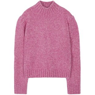 现货 EENK 正品授权 21秋冬 泡泡袖高领羊毛长袖通勤针织套头毛衣