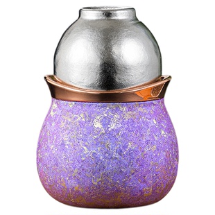 摩利纯钛葫芦福禄柿柿如意保温杯双层防烫茶水分离过年送礼泡茶杯