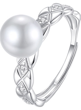 天然akoya海水珍珠活口新款戒指
