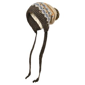 卡蒙新款帽子针织帽冬帽红色提花护耳帽东北防风防寒保暖毛线帽女