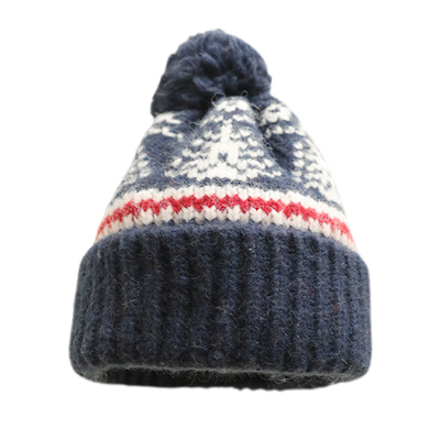 秋冬季复古费尔岛风撞色毛线帽