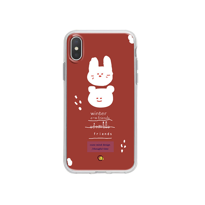 配红色好看适用iPhone12苹果11/13pormax软壳x/xs透明保护手机壳iPhone14promax白色兔子手