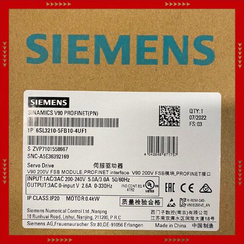 【问价】6SL3210-5FB10-4UF1V90伺服驱动器0