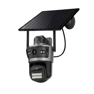 太阳能4G免充值无线监控摄像头人形跟踪智能双光全彩球机360旋转