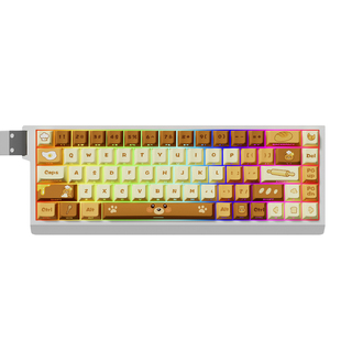 面包小熊键帽侧刻透光原厂PBT适配磁轴客制化机械键盘Ace60