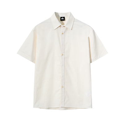 MRCYC韩版宽松纯色短袖翻领衬衫