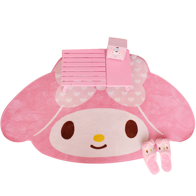 可爱粉色女生居家地毯萌呆好看